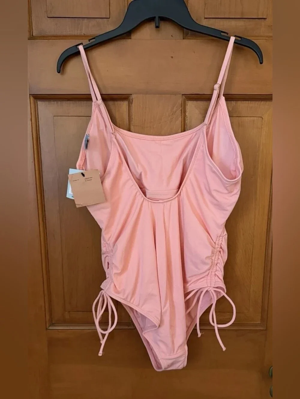 Girls' Pink One-Piece Swimsuit with Side Ties